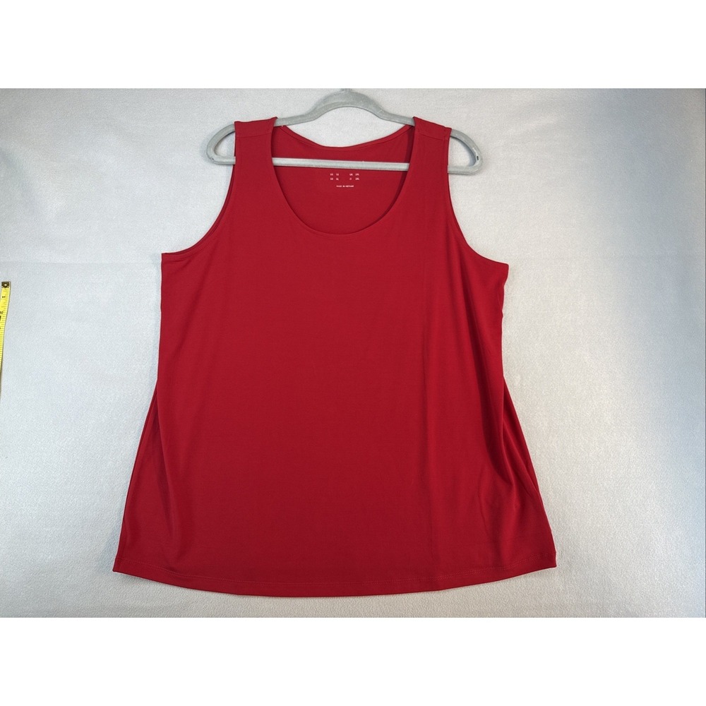Susan Graver tank top Women's Size 2XL Red Sleeveless Blouse